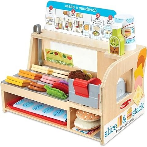 Melissa & Doug Wooden Sandwich Counter Play Set