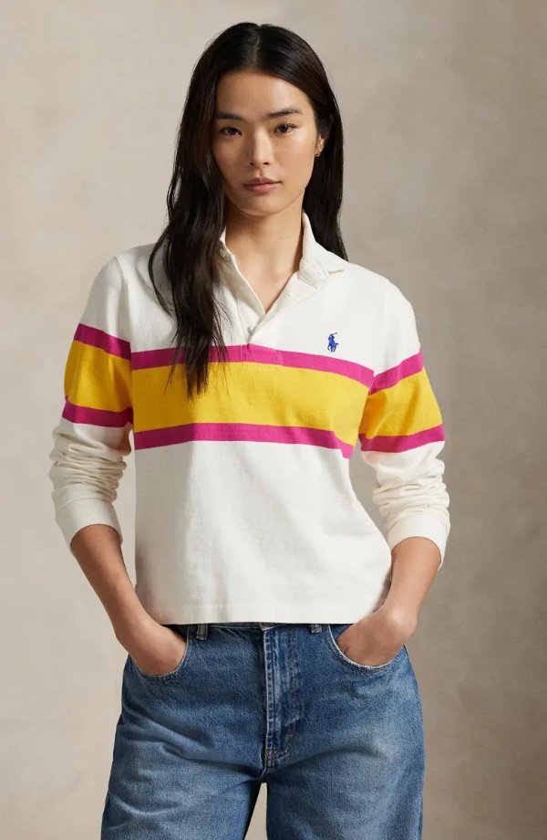 Colorblock Cotton Rugby Shirt