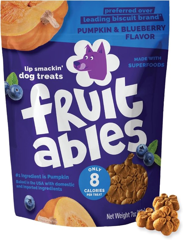 Fruitables Pumpkin Blueberry Dog Treats 7oz