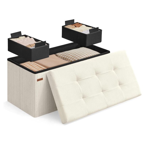 Mazie ULSF603W01 Storage Ottoman Cream White