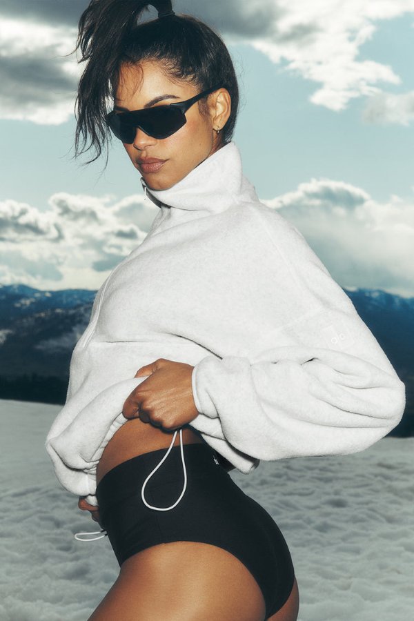 Polar Fleece Retreat Cover Up High Collar Zip Front