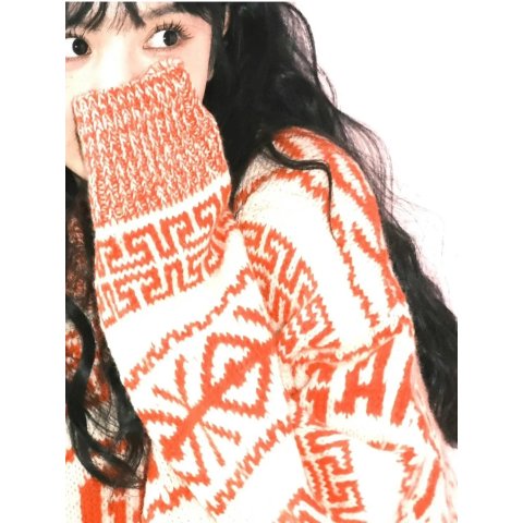 Jacquard-Knit Wool Sweatshirt