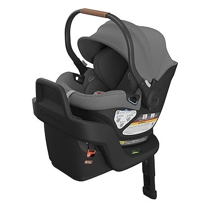 Aria Lightweight Infant Car Seat/Just Under 6 lbs for Easy Portability/Base with Load Leg + Infant Insert Included/Direct Stroller Attachment/Greyson (Charcoal Melange/Saddle Leather)