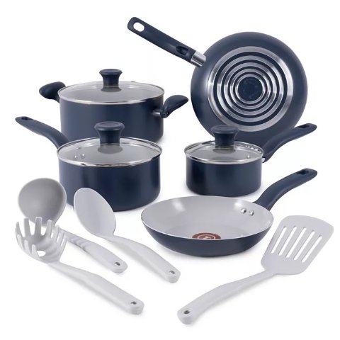 陶瓷涂层不粘锅具厨具12件套