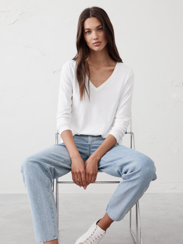 Timeless Long-Sleeve V-Neck T-Shirt