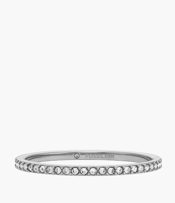Ellis Pave Glitz Stainless Steel Ring