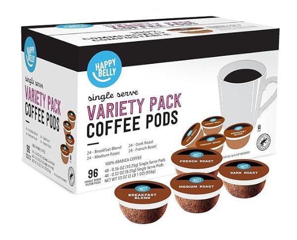 Happy Belly Coffee Pods Variety Pack 96 Count