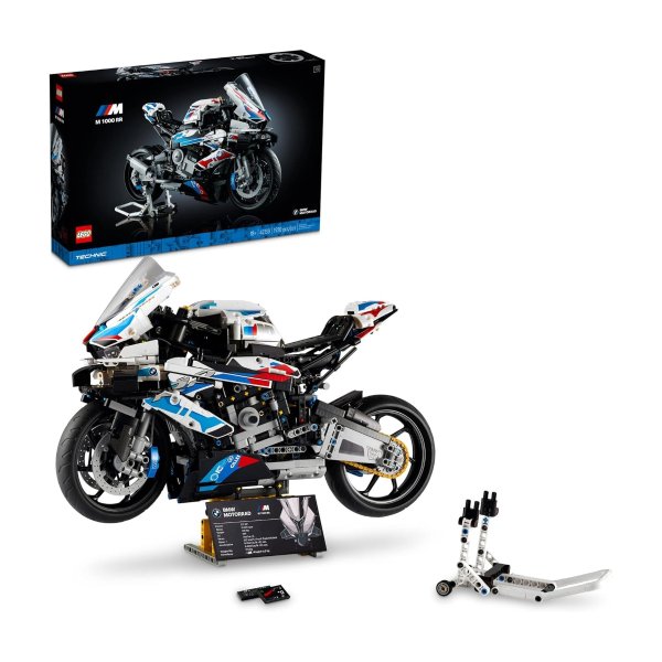 Technic BMW M 1000 RR 42130 Motorcycle Model Kit for Adults, Build and Display Motorcycle Set with Authentic Features, Motorcycle Gift Idea