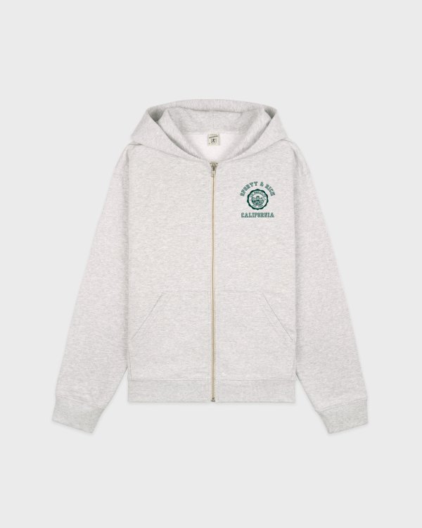 Sporty&Rich California Emblem Zip Hoodie Heather Gray