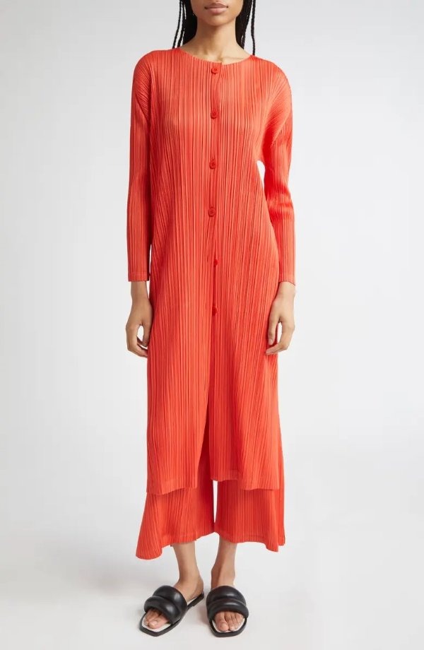 February Pleated Cardigan