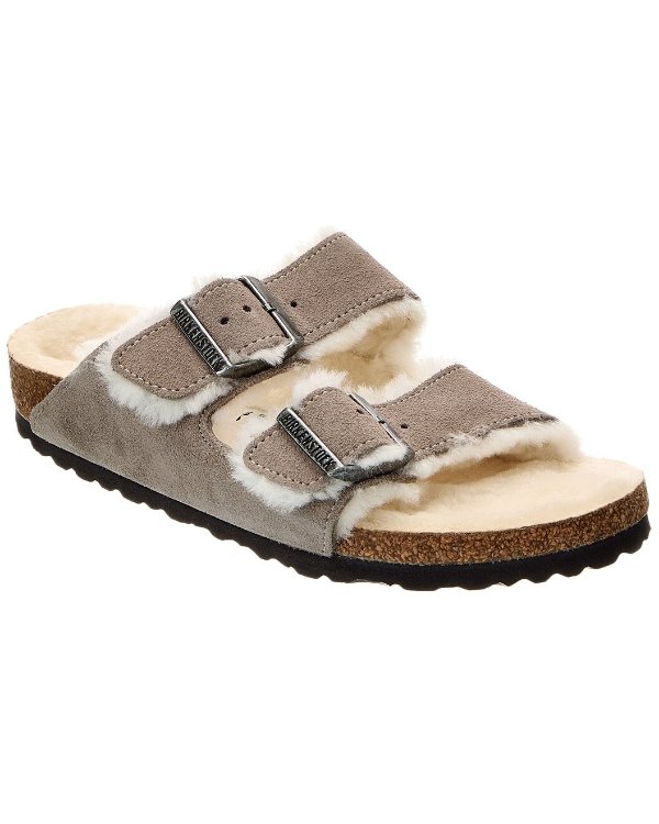 Birkenstock Arizona Narrow Suede Shearling Sandal