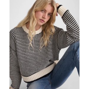 Madewell Textured-Stitch 圆领针织衫 