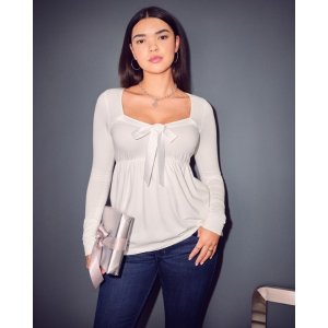 Hollister Release Easy 缎面系带针织上衣