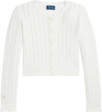Kids Cable Knit Cotton Cardigan