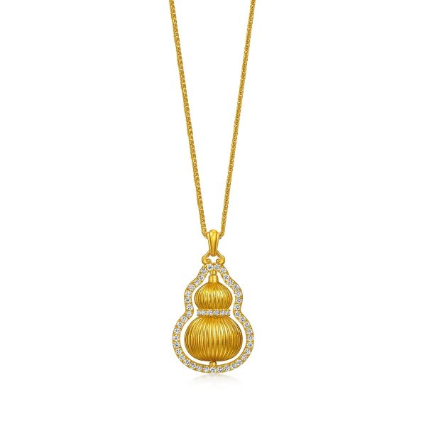 The Oriental Gold Gourd Necklace 999.9 Gold