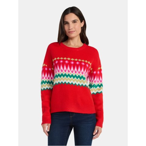 Women s Fair Isle Pullover Sweater XS-4X