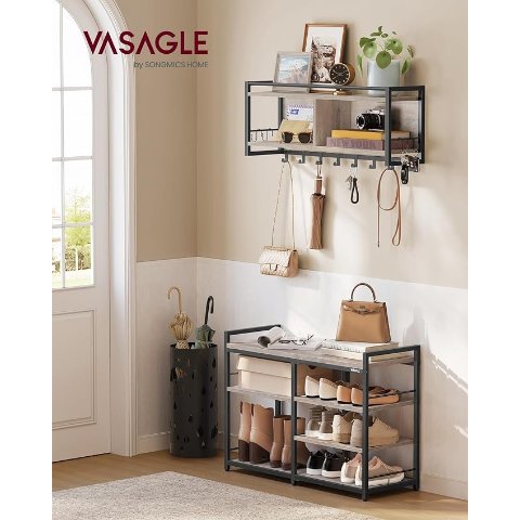 VASAGLE ULSB107K02 门厅挂衣架 12钩