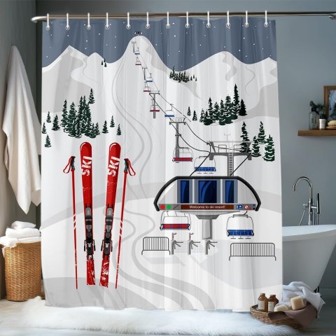 JAWO 松树浴帘 防水 72x72英寸