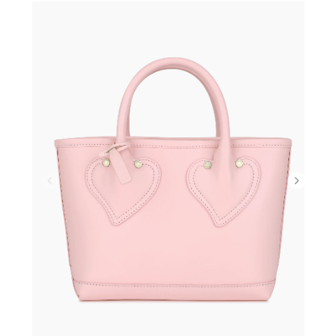 KIMHĒKIM L Amour Heart-Shaped Handle Leather Bucket Bag