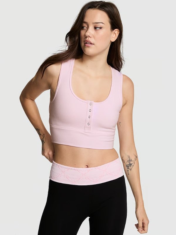 Cotton Henley Scoop Bra