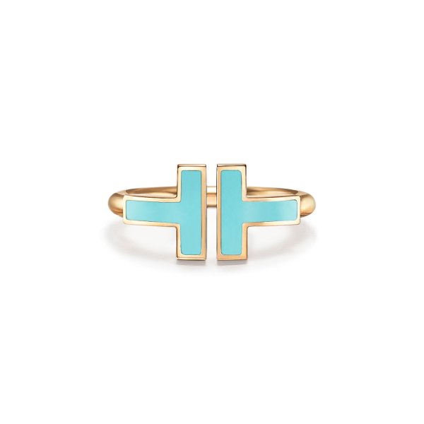 Tiffany & Co T Collection Turquoise Wire Ring in Yellow Gold