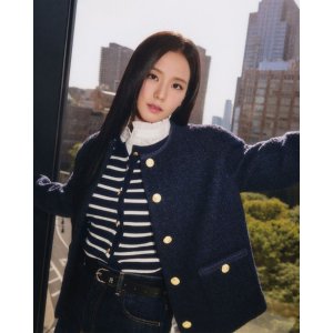 条纹针织开衫 Jisoo同款