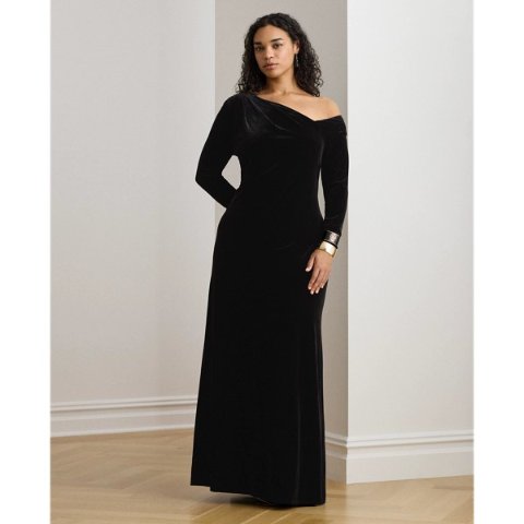 Ralph LaurenVelvet Asymmetrical Gown