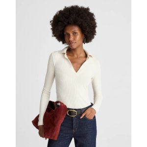 Madewell Sparkle 长袖Polo衫