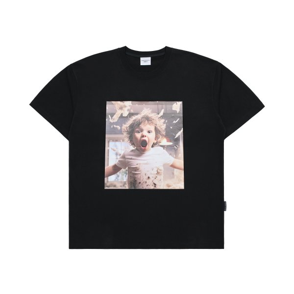 acmé de la vie Baby Face Scream Boy Short Sleeve T-Shirt Black