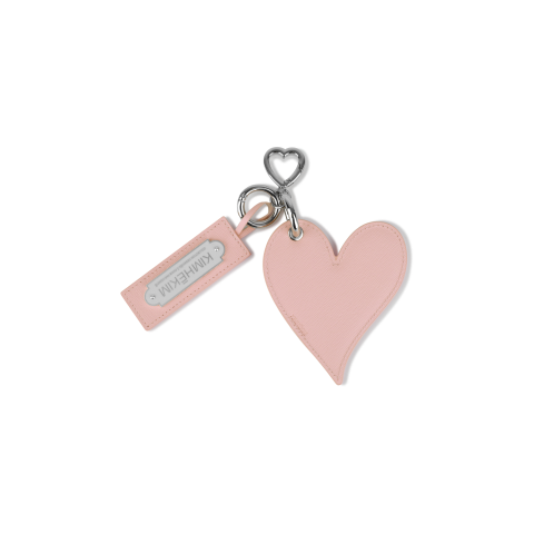 KIMHĒKIM Pink Leather Heart Key Ring