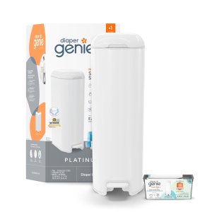 Diaper Genie Platinum 不锈钢尿布桶 白色