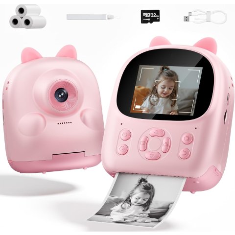 儿童数码相机 粉色 3卷相纸