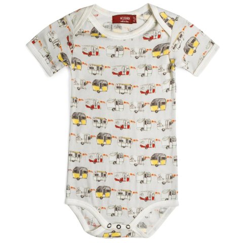 MilkbarnVintage Trailers Organic Cotton Short Sleeve One Piece