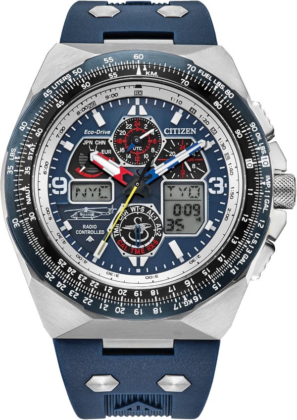 Citizen JY8156-00L Men’s Blue Dial Rubber Strap Watch