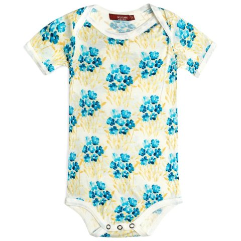MilkbarnSky Floral Bamboo Short Sleeve One Piece