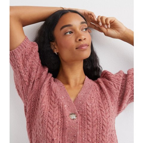 Flecked Puff袖开衫