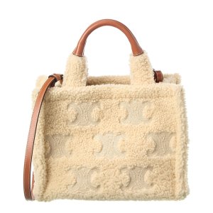 Celine Cabas 小号羊毛皮革托特包