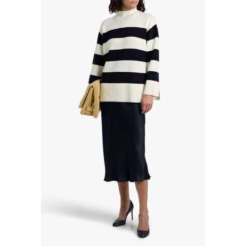 羊毛棉混纺条纹毛衣