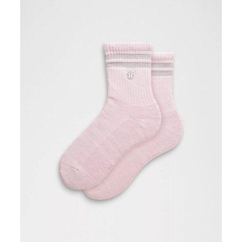 lululemon金属条纹男女中筒袜