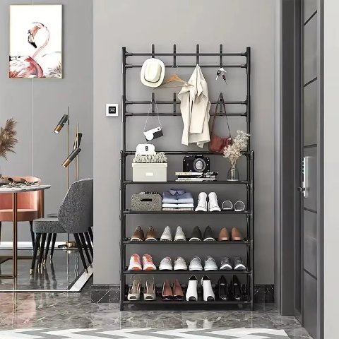 Clothes Hanger Shoe Rack Multipurpose