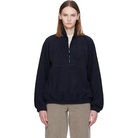 海军蓝抓绒羊毛衫