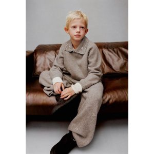 Zara SPARKLY 针织阔腿裤