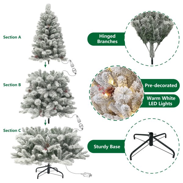 Lakewood Spruce Artificial Christmas Tree 7.5ft 300 LED Green