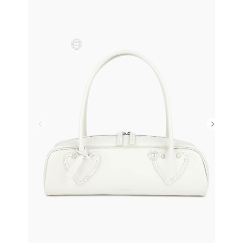 KIMHĒKIM L Amour Flute Bag with Heart-Shaped Handle White