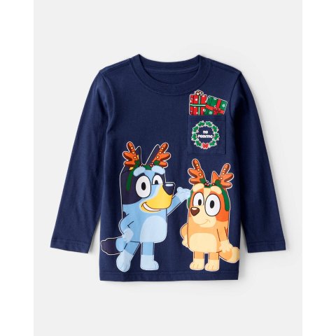 Bluey小童长袖T恤 海军蓝