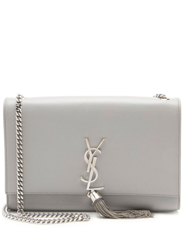 Kate Grey Calfskin Medium Shoulder Bag