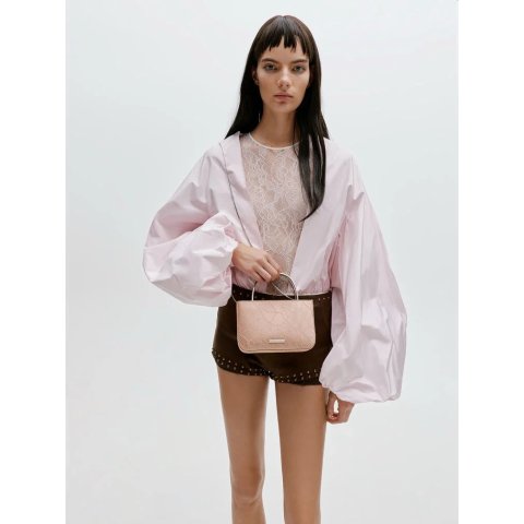 Jennis 蕾丝缎面手提包