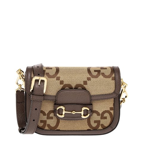 Horsebit 1955 GG帆布皮革迷你包