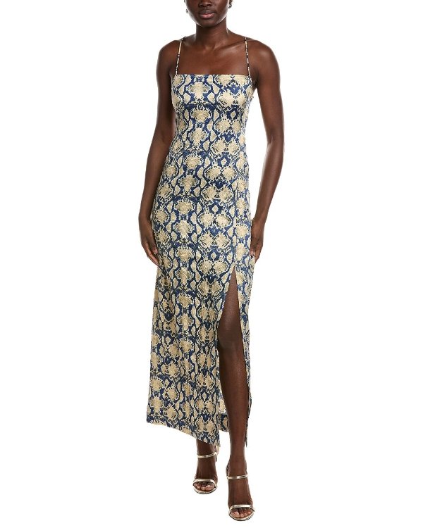 Crinkled Satin Slip Dress