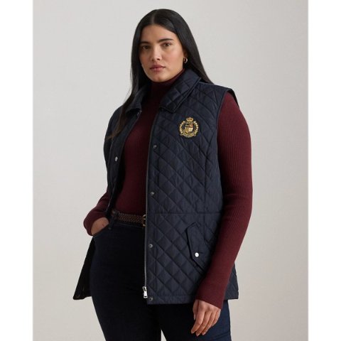 Ralph LaurenCrest Patch Diamond Quilted Vest